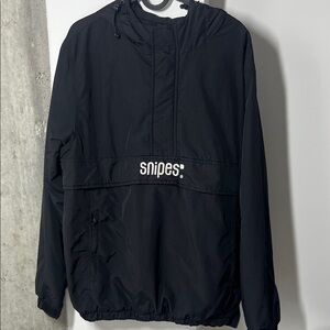 Snipes Black Pullover Windbreaker Jacket Hooded Anorak Streetwear Sz L